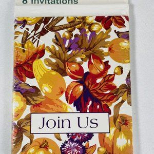 Vintage Beach Production Fall Harvest Party 8 Pack Invitations NEW Sealed